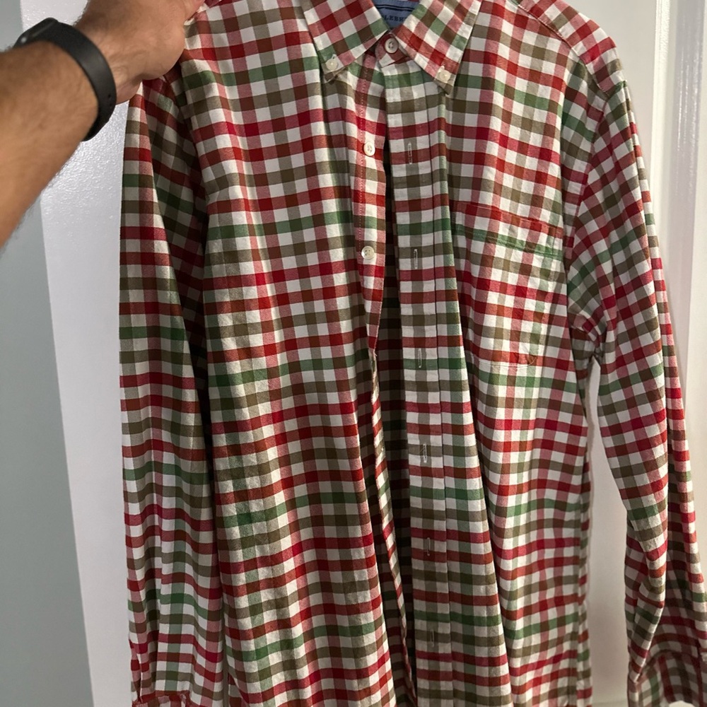 Saddlebred Red and Green Casual Button Down Shirt